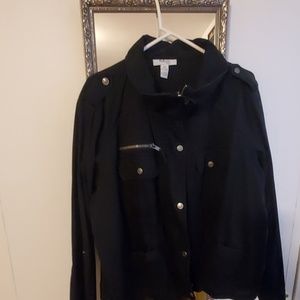 Black moto lightweight jacket